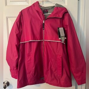 charles river hot pink rain jacket